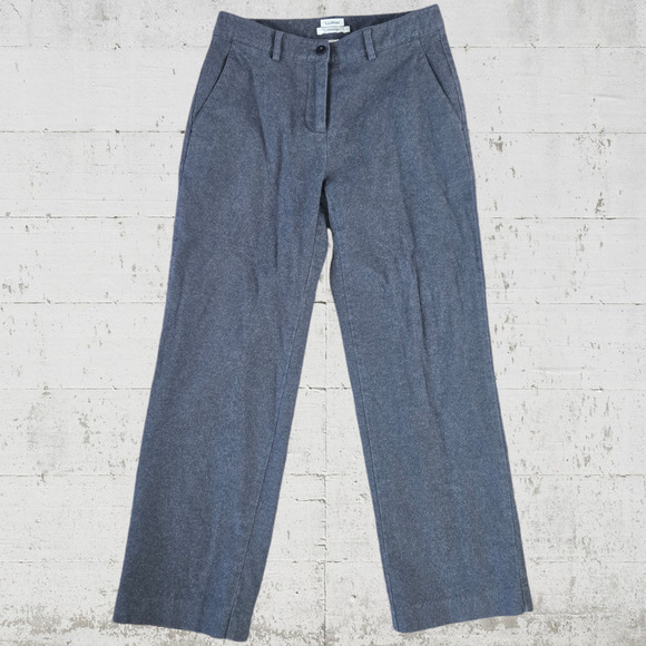 L L Bean Gray Brushed Flannel Classic Bootcut Flare Dress Pants Trousers Size 4P - Picture 2 of 7